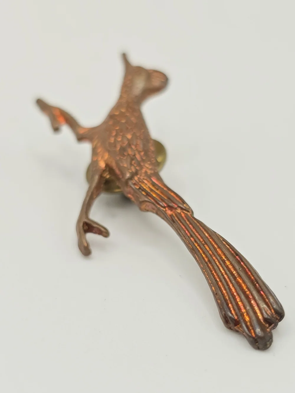 VTG Roadrunner Pin Copper Plated Tie Tack Scatter Lapel Pin Bird 2